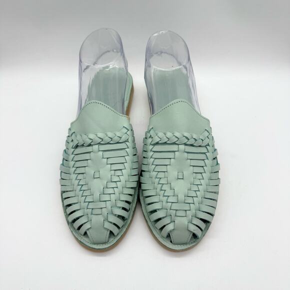 Espiritu Mint Huarache Mule Leather Woven Slip On Sandals Size 10 Boho Comfort - Picture 6 of 12